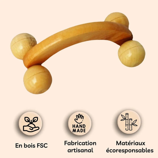 Roue de Massage en Bois Naturel