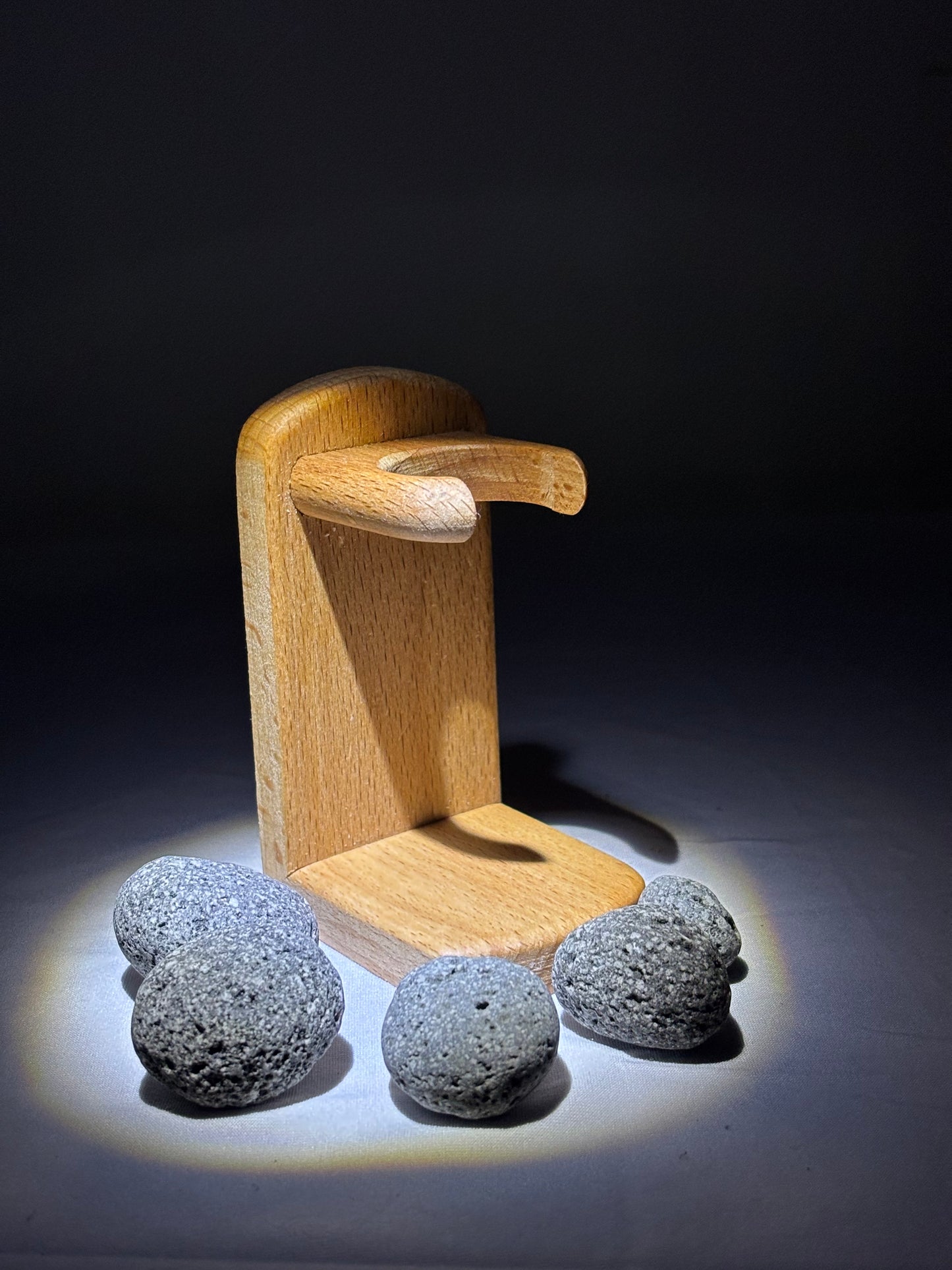 Porte-Blaireau en Bois Naturel – Support Rasage Élégant